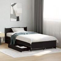 Bed Frame with Drawers without Mattress Black 75x190 cm Small Single
