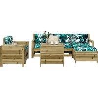 7 Piece Garden Sofa Set Impregnated Wood Pine