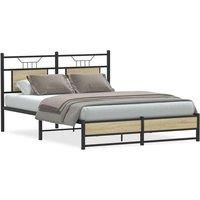 Bed Frame without Mattress Sonoma Oak 137x190 cm Engineered Wood
