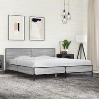 Bed Frame without Mattress Grey Sonoma 180x200 cm Super King