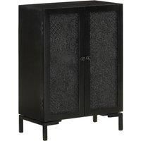 Sideboard Black 55x30x77 cm Solid Wood Mango and Iron