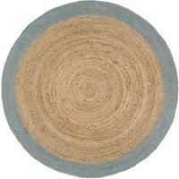 Handmade Rug Jute with Olive Green Border 210 cm