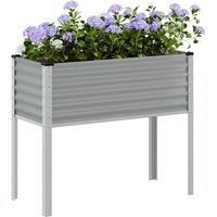 Garden Planter Grey 100x41x90 cm Steel