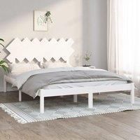 Bed Frame White 140x190 cm Solid Wood