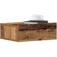 Floating Nightstand Old Wood 40x32x15 cm Engineered Wood