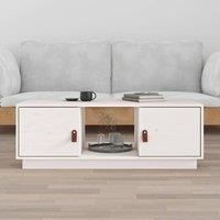 Coffee Table White 100x50x35 cm Solid Wood Pine