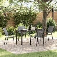 5 Piece Garden Dining Set Anthracite Steel
