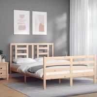 Bed Frame with Headboard 140x200 cm Solid Wood