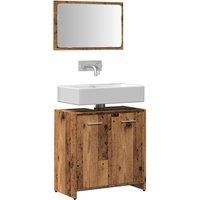 Bathroom Cabinet with Mirror Old Wood Engineered Wood