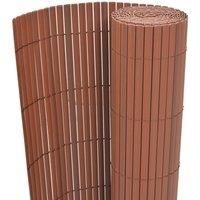 Double-Sided Garden Fence PVC 90x500 cm Brown