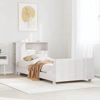 Bed Frame without Mattress White 75x190 cm Small Single Solid Wood Pine