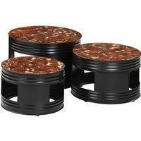 Bar Tables Drum Shape 3 pcs Solid Wood Reclaimed
