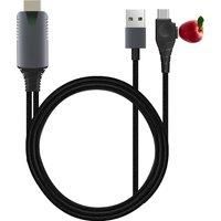 AIRSKY Customized Lightning to HDMI USB Power Cable for Apple Ipone Ipad IOS 8-15 Android 7.0 Above