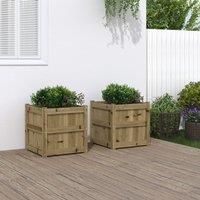 Garden Planters 2 pcs Impregnated Wood Pine