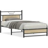Bed Frame without Mattress Sonoma Oak 100x200 cm Engineered Wood