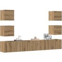 Wall Mounted TV cabinets 6 pcs Artisan Oak Engineered Wood