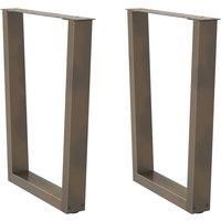 Dining Table Legs V-Shape 2 pcs Natural Steel 70x(72-73.3) cm Steel
