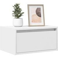 Wall-mounted Bedside Cabinets with LED Lights 2 pcs White