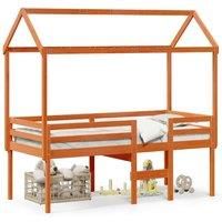 High Sleeper Bed without Mattress Wax Brown 80x200 cm Solid Wood Pine
