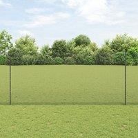 Welded Wire Fence with 22 U Posts Grey 1.4x25 m Steel