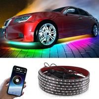 90/120/150CM LED Car Chassis Light Strip APP RGB Colorful Atmosphere Flexibility Car streamer Chassis Light Decorative lamp 12V