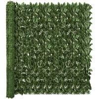 Balcony Screen with Dark Green Leaves 500x150 cm
