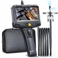 5"IPS Articulating Borescope 360Dual Lens Industrial Endoscope Camera 8Led 1080P Inspection Snake