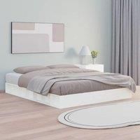 Bed Frame White 200x200 cm Solid Wood