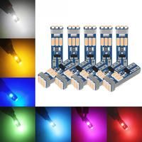 10PCS T5 W3W W1.2w Instrument Lamp Indicator Fuel Meter Canbus Led Car Center Console Dashboard