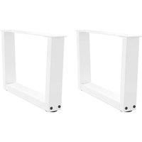 Dining Table Legs V-Shape 2 pcs White 50x(30-31.3) cm Steel