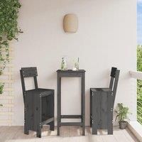 Bar Stools 2 pcs Grey 40x48.5x115.5 cm Solid Wood Pine