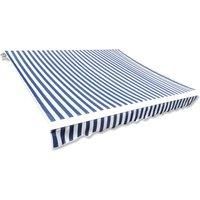 Awning Top Sunshade Canvas Blue & White 6 x 3 m