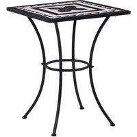 Mosaic Bistro Table Black and White 60 cm Ceramic