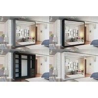 Luxury 150/200Cm Sliding Wardrobe In White, Black & Grey Colors