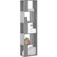 Bookcase 5-Tier Grey Sonoma 45x23.5x162.5 cm Engineered Wood