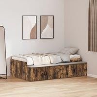 Storage Bed Frame Smoked Oak 75x190 cm