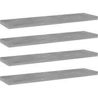 Bookshelf Boards 4 pcs Concrete Grey 40x10x1.5 cm Engineered Wood