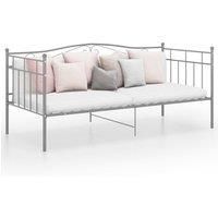 Sofa Bed Frame Grey Metal 90x200 cm