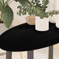 Table Top Dark Brown 80x40x4 cm Solid Wood Oak Oval