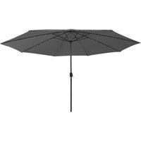 Outdoor Parasol with LED Lights and Metal Pole 400 cm Anthracite