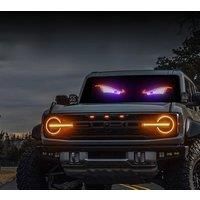 Car Back Window expression lights LED Strips Light Panel Car Windshield Display Devil's Eye