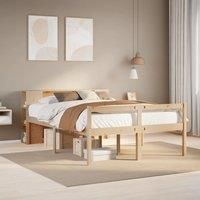 Bookcase Bed without Mattress 120x190 cm Small Double Solid Wood Pine