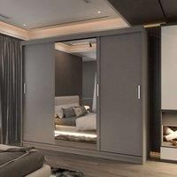 Modern Triple Door Sliding Wardrobe with LED Light W 250 x H 217 x D 64