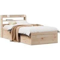 Bed Frame with Headboard 90x190 cm Single Solid Wood Pine