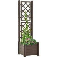 Garden Planter with Trellis 43x43x142 cm PP Mocha