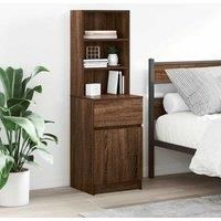 Bedside Cabinet Brown Oak 39x35x125 cm Engineered Wood