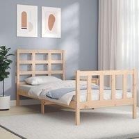 Bed Frame with Headboard 90x200 cm Solid Wood