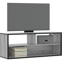 TV Cabinet Grey Sonoma 100x31x39.5 cm Engineered Wood and Metal