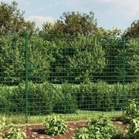 Wire Mesh Fence with Flange Green 1.4x10 m