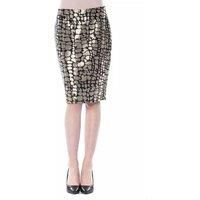 BYBLOS  Women's Crocodile Print Pencil Skirt BlackGold  -  Skirts -Size 40